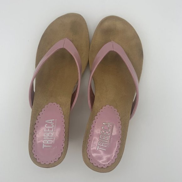 Pink Wedge with Weave Detail on Heels Size 7.5 - Picture 3 of 5